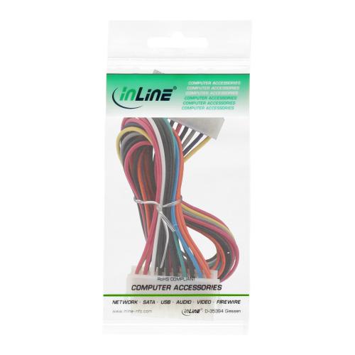 InLine® Strom Verlängerung intern 20pol Stecker Buchse Netzteil zu Mainboard 0,3m