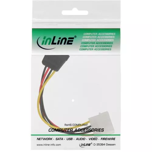 InLine® SATA Stromadapterkabel 1x 13,34cm (5,25") Buchse an 15pol SATA Stecker 0,15m