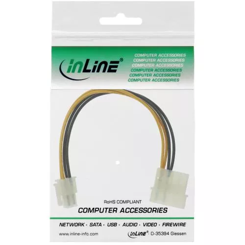 InLine® Stromadapter intern 4pol Netzteil zu 4pol Mainboard 20cm