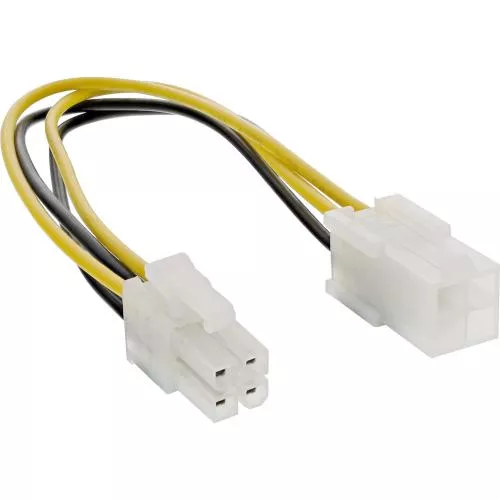 InLine® Strom Verlängerung intern P4 4pol Stecker Buchse Netzteil zu Mainboard 0,2m