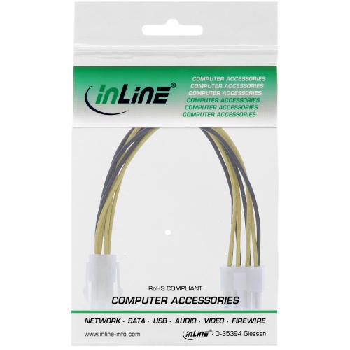 Preview: InLine® Stromadapter intern 4pol ATX1.3 Netzteil zu 8pol ATX2.0 Mainboard 20cm