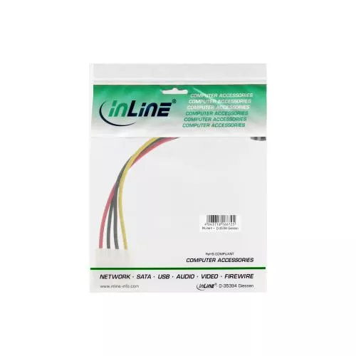 InLine® SATA Stromadapterkabel 1x 13,34cm (5,25") Buchse an 15pol SATA Stecker nach oben abgewinkelt