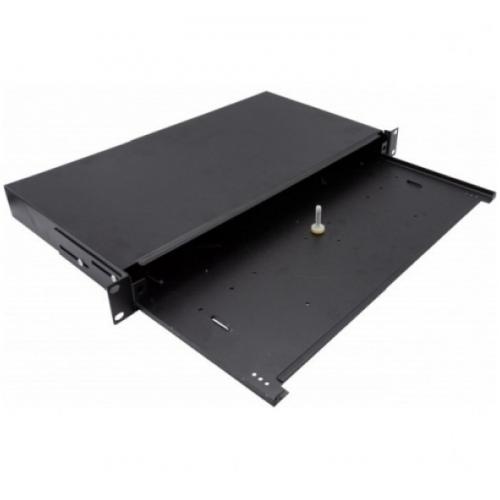 LWL Spleißbox, unbestückt, 19", 1 HE, ausziehbar, schwarz