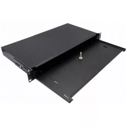 LWL Spleißbox, unbestückt, 19", 1 HE, ausziehbar, schwarz