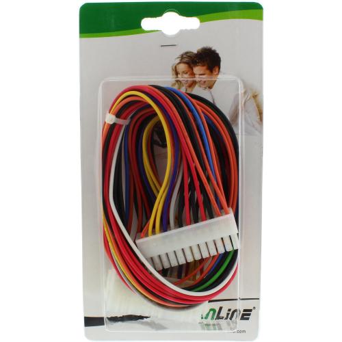 Preview: InLine® Strom Verlängerung intern 24pol ATX Stecker Buchse Netzteil zu Mainboard 0,45m