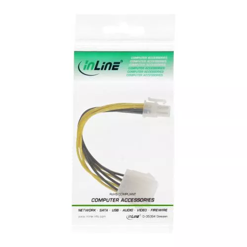 InLine® Stromadapter intern 8pol ATX2.0 Netzteil (EPS) zu 4pol ATX1.3 Mainboard 0,15m