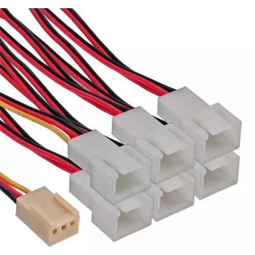 InLine® Lüfter Adapterkabel 3pol Molex Buchse an 6x 3pol Molex Stecker