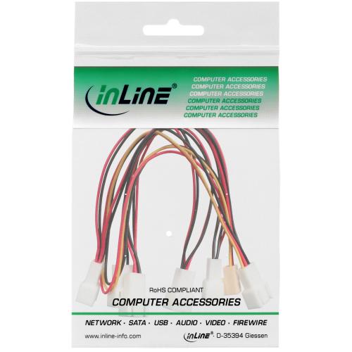 Preview: InLine® Lüfter Adapterkabel 3pol Molex Buchse an 6x 3pol Molex Stecker