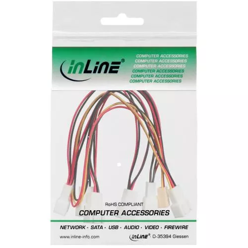 InLine® Lüfter Adapterkabel 3pol Molex Buchse an 6x 3pol Molex Stecker