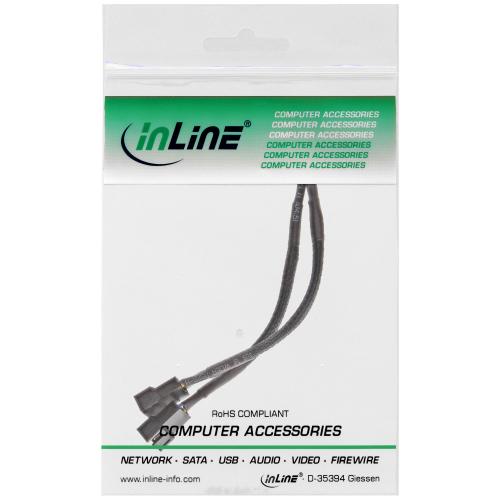 Preview: InLine® Y-Kabel für Lüfter PWM 4pol Molex  1 Stecker 2 Buchse 0,15m