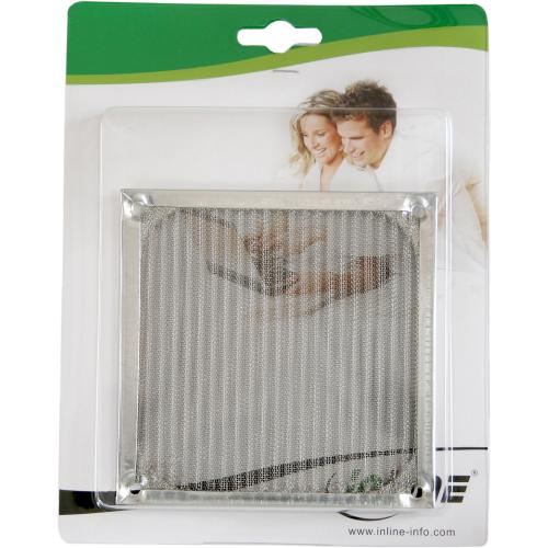 Preview: InLine® Lüftergitter Aluminium Filter 140x140mm