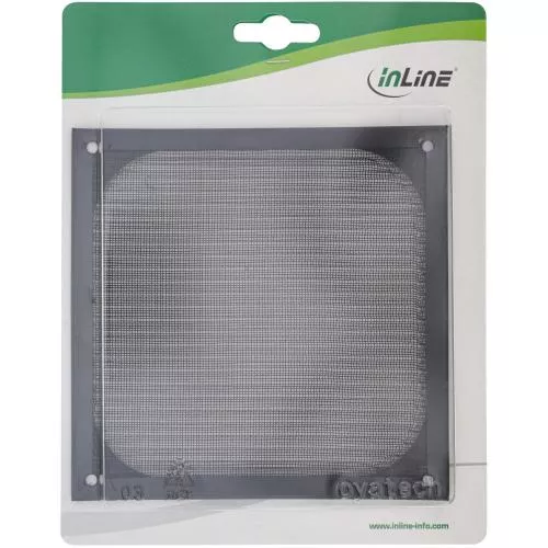 InLine® Lüftergitter Aluminium Filter 140x140mm schwarz