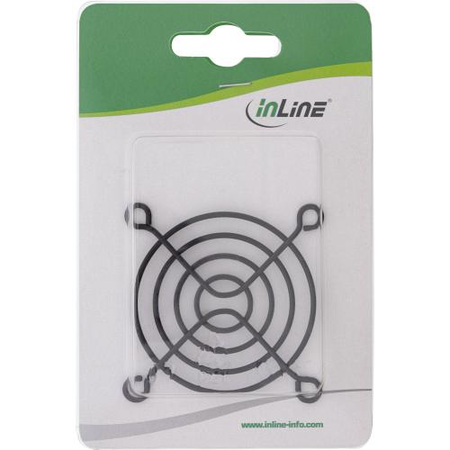 Preview: InLine® Lüftergitter Metall schwarz 60x60mm