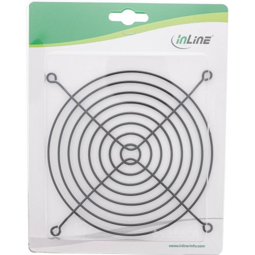 Preview: InLine® Lüftergitter Metall schwarz 140x140mm