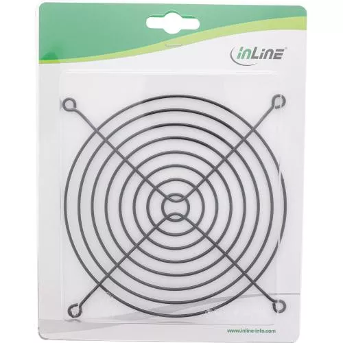 InLine® Lüftergitter Metall schwarz 140x140mm