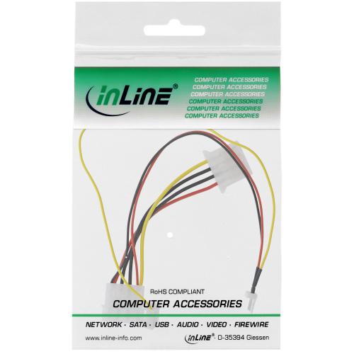 Preview: InLine® Lüfter Adapterkabel 12V zu 7V mit Tachosignal