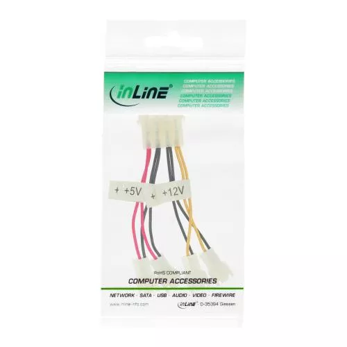 InLine® Lüfter Adapterkabel 2x 12V und 2x 5V für 4 Lüfter