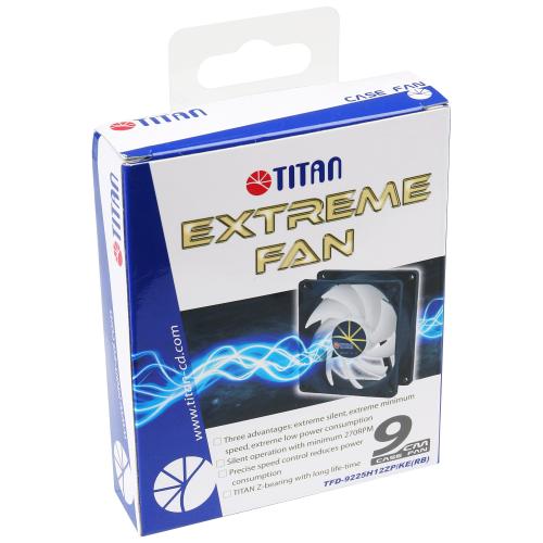Preview: Titan TFD-9225H12ZP/KE(RB) Lüfter 92x92x25mm Extreme Silent Fan PWM