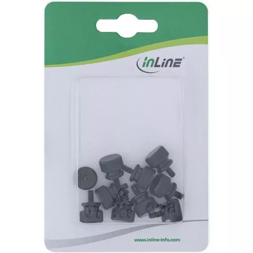 InLine® Rändelschrauben für Gehäuse Alu schwarz 10er Pack