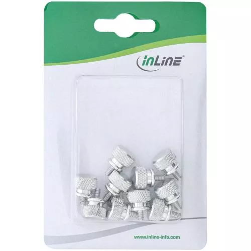 InLine® Rändelschrauben für Gehäuse Alu silber 10er Pack
