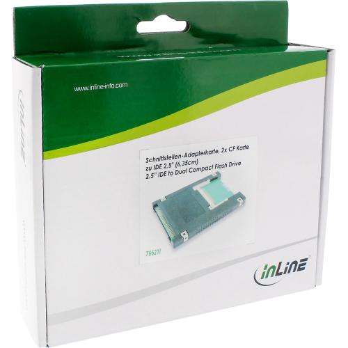 InLine® Schnittstellenkarte IDE 6,35cm (2,5") auf 2x CF Karte