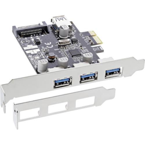 InLine® Schnittstellenkarte 3x+1x USB 3.0 PCIe mit SATA Stromanschluss inkl. Low-Profile Slotblech