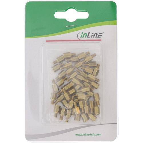 Preview: InLine® Abstandshalter Schraubenset für Mainboards metrisch 50-teilig