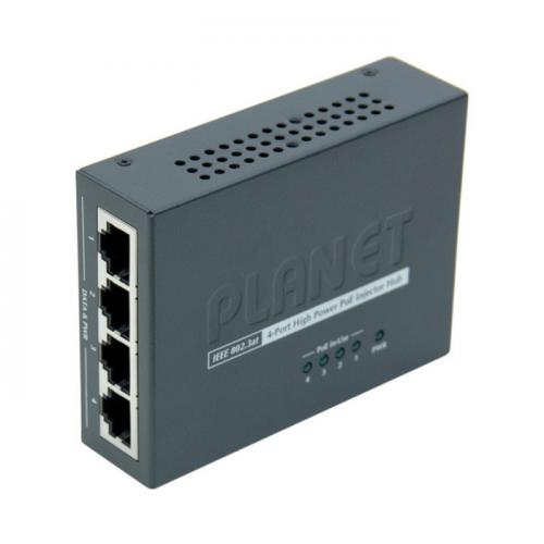 4-Port Gigabit PoE+ Injektor mit 120 W Gesamtleistung, IEEE 802.3at
