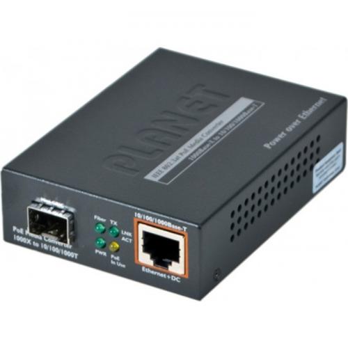 PoE Medienkonverter für Gigabit Ethernet – RJ45 zu SFP, bis 15,4 W PoE