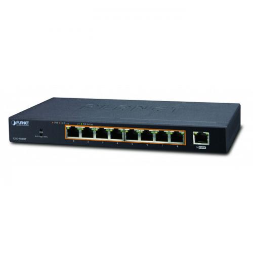 8-Port Gigabit PoE+ Switch, 1x Uplink, kompakt, Desktop