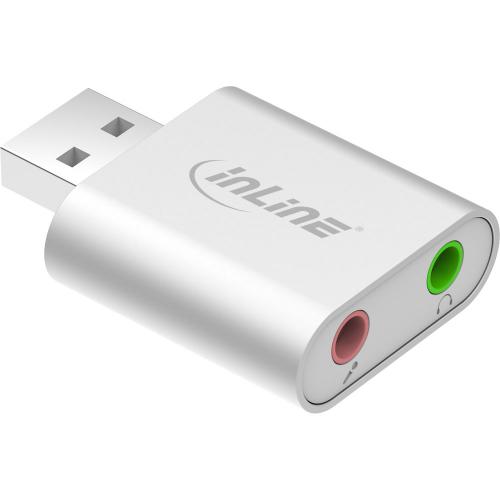 InLine® USB Audio Soundadapter, Mini Aluminium Gehäuse