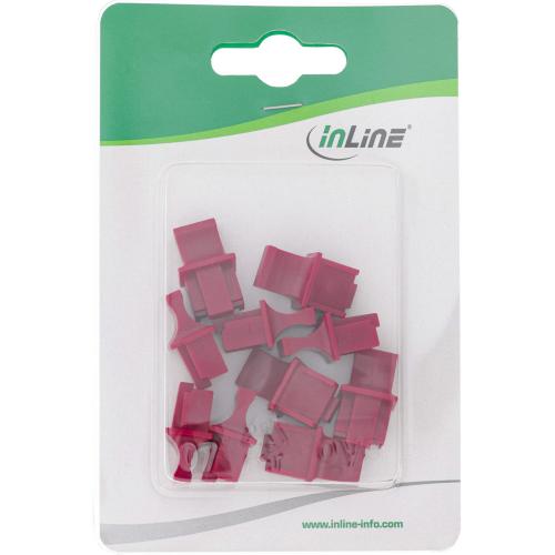 Preview: RJ45 Staubschutzkappen – dunkelrot – 10er Blister – für Netzwerkbuchsen