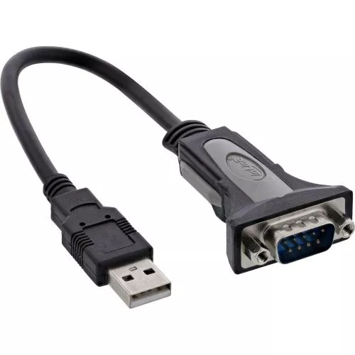 InLine® USB 2.0 zu Seriell Adapterkabel USB A an 9pol Sub D Stecker, 0,25m