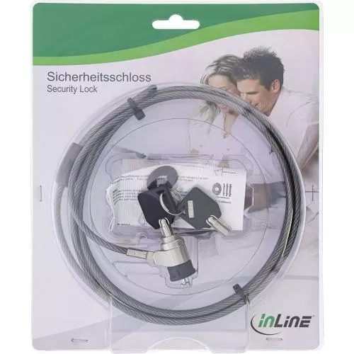InLine® Notebook Sicherheitsschloss mit Schlüssel 4,4mm x 2m
