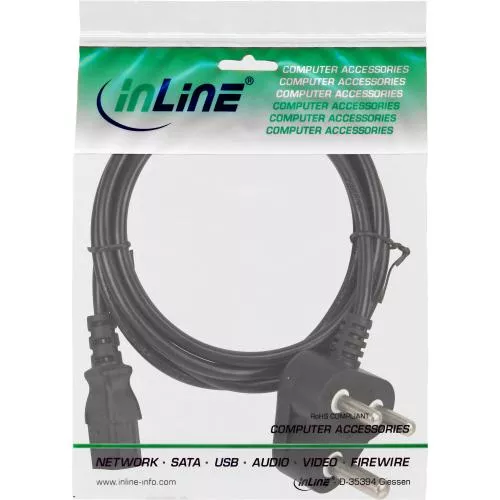 InLine® Netzkabel Netzstecker Südafrika 10A Typ M auf Kaltgerätestecker C13 1,8m