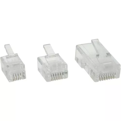 InLine® Modularstecker 8P8C RJ45 zum Crimpen auf Flachkabel (ISDN) 10er Pack
