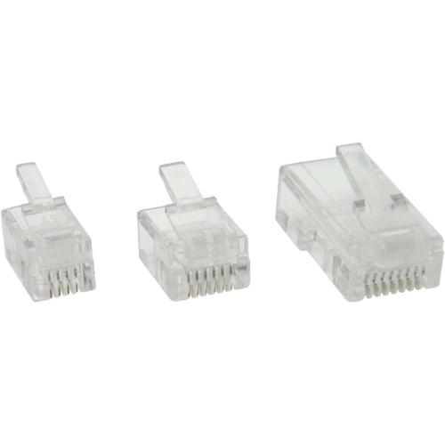 RJ11 Modularstecker 6P4C – Zum Crimpen auf Flachkabel, 10er Pack