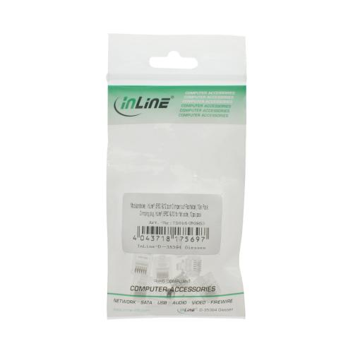 Preview: RJ12 Modularstecker 6P6C – Zum Crimpen auf Flachkabel, 10er Pack