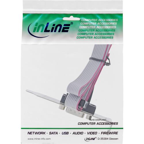 InLine® Serielles Slotblech Low-profile 9-pol Stecker an 10-pol Buchsenleiste 0,6m bulk