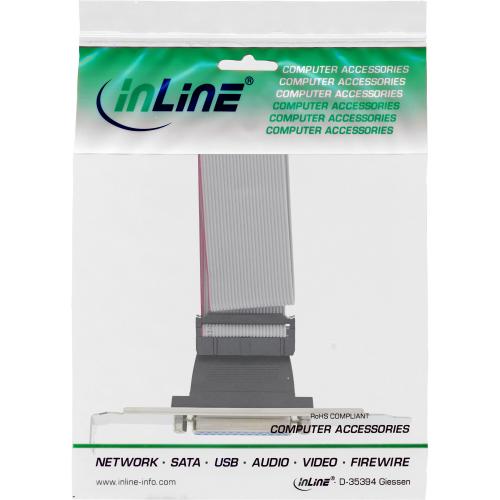 InLine® Slotblech Parallel mit 25pol Sub D Buchse an 26-pol Buchsenleiste 0,34m bulk
