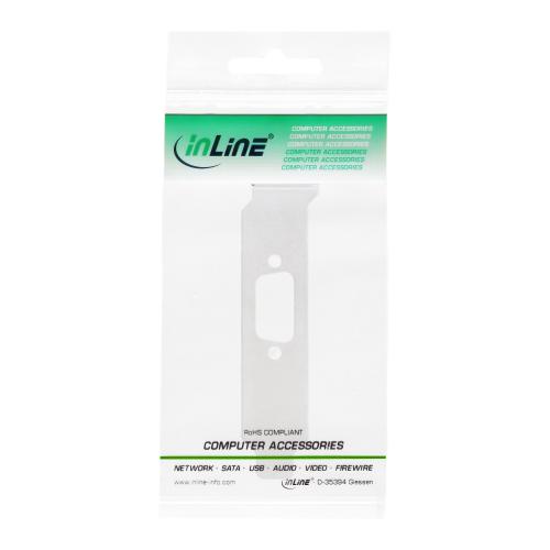 InLine® Slotblech mit 9-pol Sub D Aussparung Low Profile