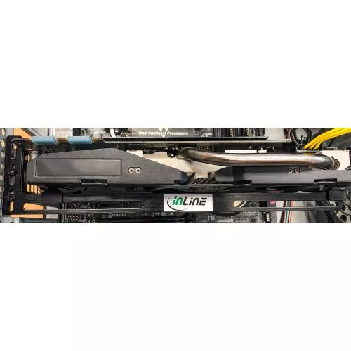 InLine® Halterung für Grafikkarte PCI Slotblech Montage schwarz