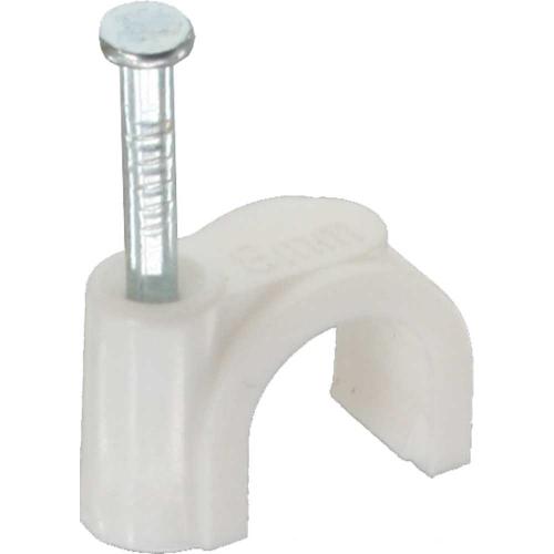 Kabelschelle – rund – 8 mm – weiß – 100 Stück