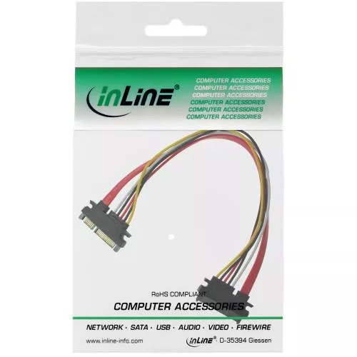 InLine® SATA+Strom Verlängerung intern SATA 6Gb/s + Strom Stecker / Buchse 0,5m