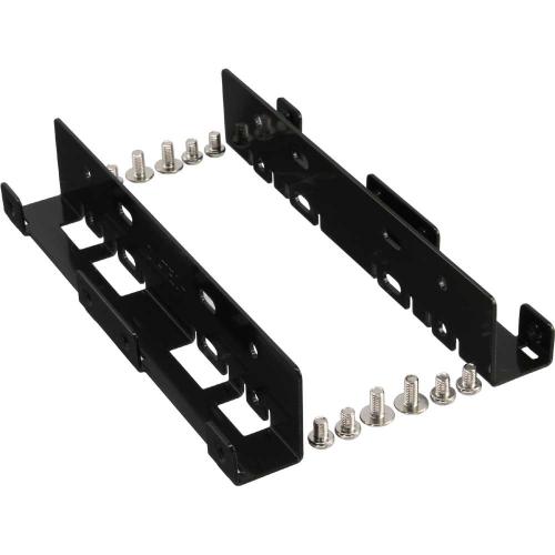 Preview: SSD-Einbauschienen für 2x 2,5" auf 3,5" – schwarz – mit Schrauben