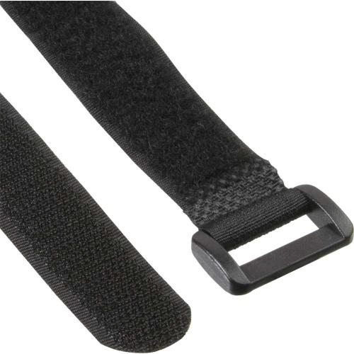 Klett-Kabelbinder 500 x 25 mm – Schwarz, wiederverwendbar, 10 Stück