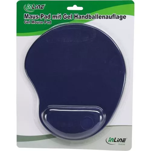 InLine® Maus-Pad blau mit Gel Handballenauflage 230x205x20mm
