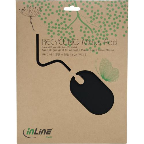InLine® Maus-Pad Recycled schwarz 230x190x2,5mm