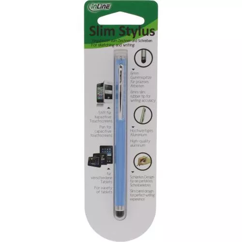 InLine® Stylus Stift für Touchscreens von Smartphone und Tablet blau