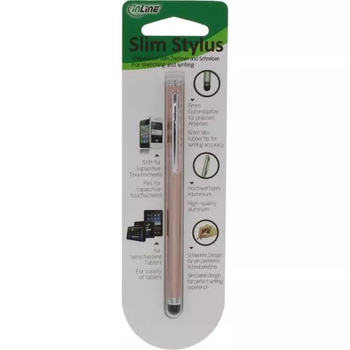InLine® Stylus Stift für Touchscreens von Smartphone und Tablet rose